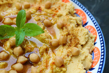 Closeup of Delectable Freshly Cooked Homemade Hummus