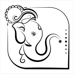 Ganesha The Lord Of Wisdom Calligraphic Style M_2309004