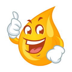 smiling oil drop cartoon character