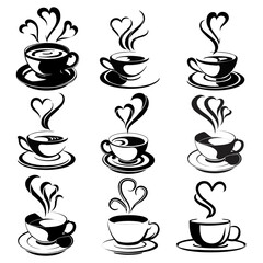 set of coffee cups illustration vector