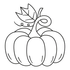 Pumpkin template printable black colored outlines design