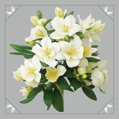 Yellow white daffodil, narcissus, jonquil flower on bright background. March 8 women's day.