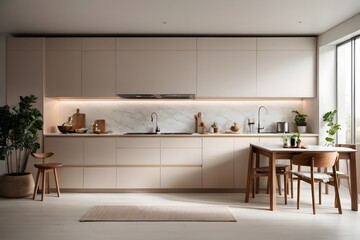Effortless Elegance The Modern Minimalist Kitchen - 
 Generative Ai