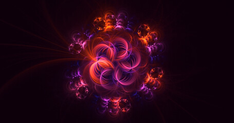 3D manual rendering abstract round light background