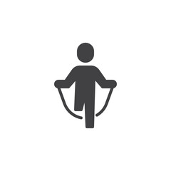 Jumping with skipping rope vector icon
