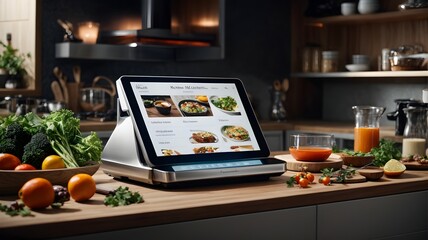 Tech-Savvy Elegance The Ultimate Smart Kitchen Interior Design - Generative Ai