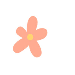 Pink flower doodle illustration