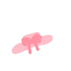 Pink hat with ribbon. Doodle style