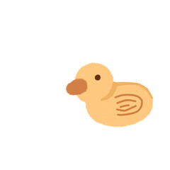 Yellow duck oil pastel style 