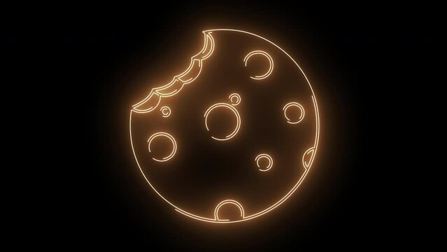 animated cookie logo with glowing neon lines