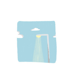 Lamp and sky print aesthetic