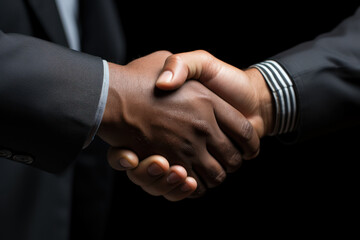 A close-up of a handshake between two individuals, symbolizing trust and ethical agreements. Generative Ai.