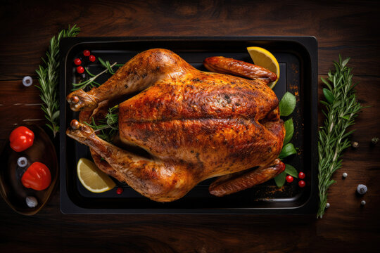 Frisch gebackenes ganzes H&auml;hnchen, Fresh baked whole chicken