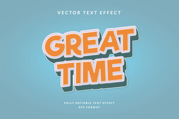 Editable Text efect great time cartoon style