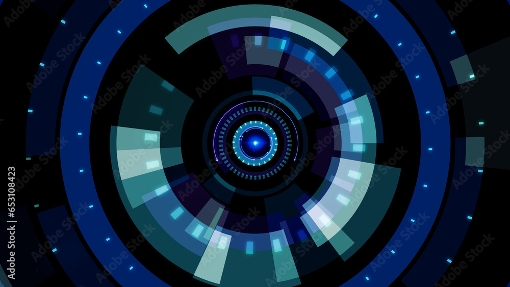 Poster abstract hi-tech hud sci-fi display interface digital technology background