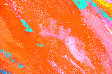 Colorful abstract oil painting art background. Texture of canvas and oil.
