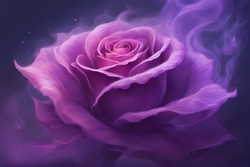 Magical purple rose flower.