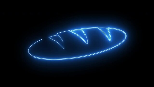 animated bakery logo with glowing neon lines