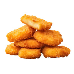 Delicious fried Chicken nuggets isolated on transparent background Remove png, Clipping Path