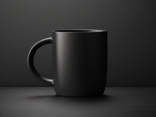 Black cup on black background. Generative Ai
