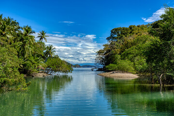 Playa in Curu Wildlife Reserve, Costa Rica wildlife. Pacific ocean. Picturesque paradise tropical...