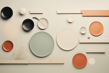  Sleek plates arranged in pure minimalistic fashion.
