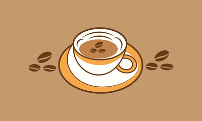 Download coffee vector: High-quality coffee cup vector illustration. Ideal for branding, menus, posters, and more. Perfectly captures the essence of coffee culture