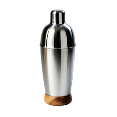 Stainless Steel Drink Shaker Isolated on Transparent or White Background, PNG