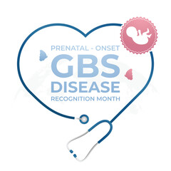 Fototapeta premium Prenatal-onset GBS Disease Recognition Month design template good for celebration usage. prenatal disease vector design. flat design. vector eps 10.
