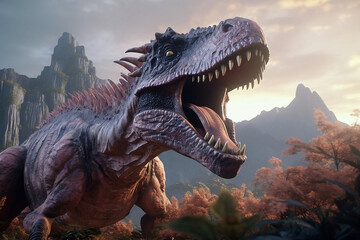 tyrannosaurus dinosaurs 3d render. 