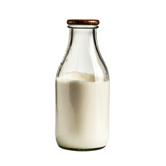 Bottle of Milk Isolated on Transparent or White Background, PNG