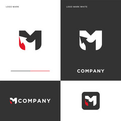 m Logo Vector Icon Illustration Design - obrazy, fototapety, plakaty