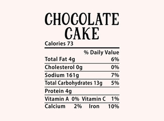 Chocolate cake Nutrition Facts Christmas