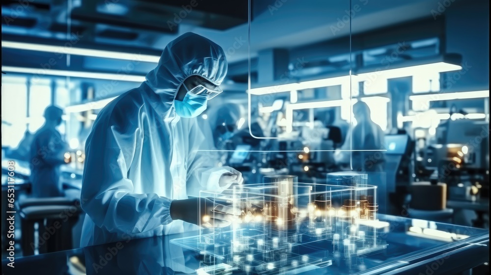 Aufkleber data scientist working with supercomputer server in a modern office, navigating the digital realm wi
