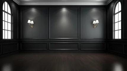 Foto op Plexiglas Empty clean modern black room. © visoot