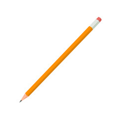 Yellow pencil vector illustration with pink eraser
