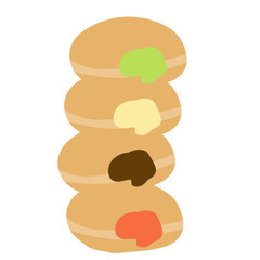 Stacked Of Bombolini Doughnuts Bread Cartoon 