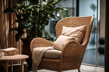 Fototapeta premium In a cozy modern waiting area of an office