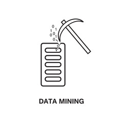 Data mining icon. artificial intellegence and future technology concept. data mining outline symbol. 