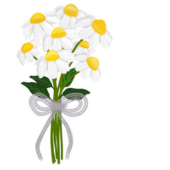 Illustration of a beautiful daisy flower bouquet