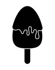 Simple Vector Black Silhouette of Ice Cream Popsicle on a Stick