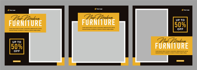 Minimalist furniture sale banner or social media or banner template - obrazy, fototapety, plakaty