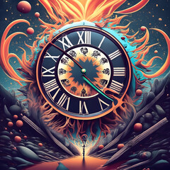 clock dead line fire space limited time