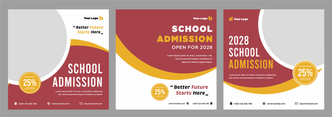 School admission banner or social media template
