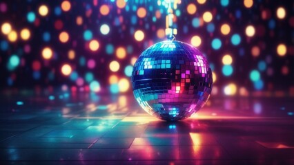 Fototapeta na wymiar Shiny disco ball in a night club