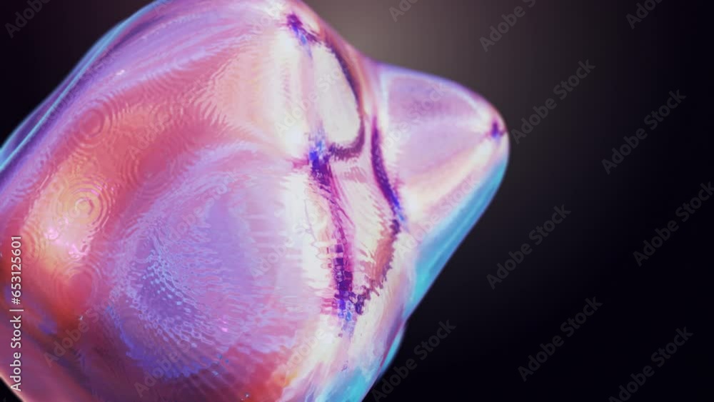 Poster colorful bubble sphere in dark background - animation