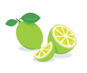 green lemon vector illustration