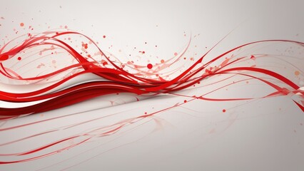 Red line ribbon flag abstract background