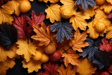 Fall forest hike colorful leaves tranquil nature 
