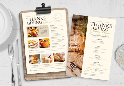 Thanksgiving Menu Layout